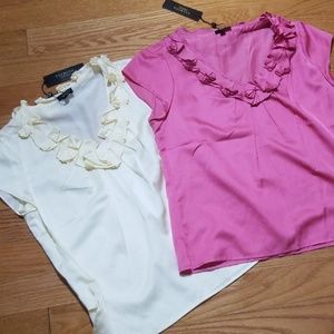 2!! ❤💜Talbots Cream Pink  Silk/Cotton Tops Sz6